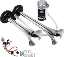 FARBIN Car Horn 24V 150db Super Loud Air Standard Horn, Silver  picture