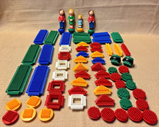 Vintage Battant Bristle Blocks 65+ Pieces w/4 People building construction toys picture