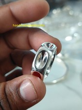Solid 925 Sterling Silver Rectangular Statement Ring, Heavy Artisan Jewelry picture