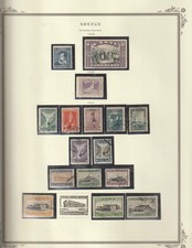 1924-1950 Greece Collection on 14 Album pages Used and Unused, Almost Complete picture