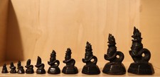 Vintage Burmese Naga Dragon Opium Weights Full Set of 10 Graduated Bronze 4.5in picture