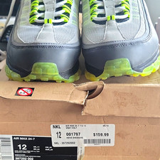 Nike Air Max 24-7 Gray/Volt Men's Low Top Sneaker Lace Up 397252-002 picture