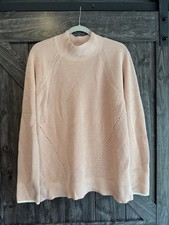 Gap 100% Cotton Ribbed Chunky Knit Mock Neck Sweater XL Chalk Pink picture