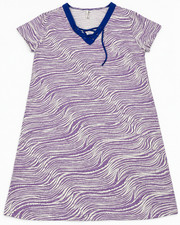 NWT Lulu B Womens XL UPF 50 Purple Wavy Lace Up Knee Length Dress picture