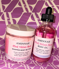 AMINNAH Pink Velvet Aura Moisturizing Body Butter & Body Oil Set, 8 oz picture