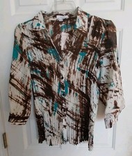 Dressbarn: Womens Multicolored Button Up Blouse, New With Tags picture