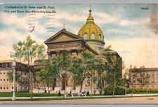 Vintage Cathedral of St Peter & St Paul Philadelphia PA Used Postcard picture