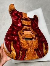 AAAAA Handcrafted Resin Mahogany Guitar Body Premium Pearlescent Red Burl Wood picture