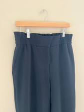 Wilfred Aritzia Alanya High Waisted Wide Leg Crepe Trousers Pants Gray 10 bluue picture