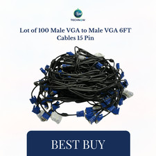 Lot of 100 Male VGA to Male VGA 6FT Cables 15 Pin picture