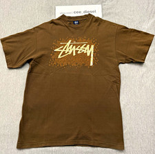 Stussy Men’s Brown SS Crew Neck T-Shirt Size L multi $$ graphic tee Stone Mesa picture