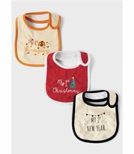 baby’s 1st Thanksgiving, 1st Christmas, 1st New Year’s organic bibs 3-pack NEW picture