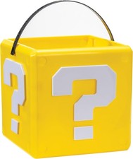 Disguise Super Mario Bros Treat Pail, Yellow Question Mystery Block Candy Bucket picture
