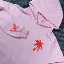 Pink Palm Puff To Live For The Hope Of It All Butterfly Hoodie Pink Medium picture