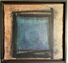 FANTASTIC VINTAGE MODERN ABSTRACT HARDEDGE WATERCOLOR PAINTING CUBISM MODERNISM picture