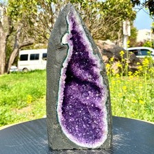 8.17LB Large Natural Amethyst Geode Cathedral Crystal Cluster Specimen Energy H picture