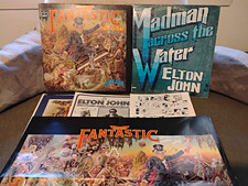 Lot of 2 Elton John Captain Fantastic & Madman Across the Water LP 1975 Poster  picture