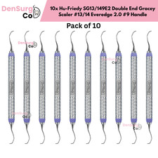 10x Hu-Friedy SG13/149E2 Double End Gracey Scaler #13/14 Everedge 2.0 #9 Handle picture