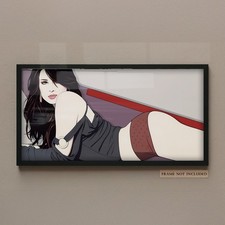 Sensual Patrick Nagel inspired ero sexy Woman Pop Art Print 80s Minimalist Style picture