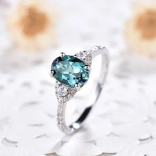 Gorgeous Silver Rings Women Jewelry Cubic Zircon Wedding Ring Sz 6-10 picture