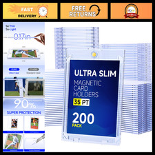 200ct Magnetic Card Holders - 35pt Slim One Touch Sleeves for Trading Cards picture