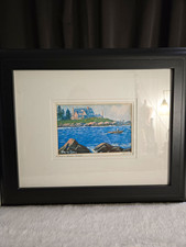 Val McGann Signed Seascape Presidents House Print Matted & Framed 13x16 picture