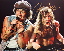 AC/DC: Brian Johnson, Angus Young Signed Original 8x10 Authentic Autograph w/COA picture