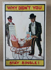 VOTES FOR WOMEN Postcard - Why Didn't You Stay Single - Suffragette picture