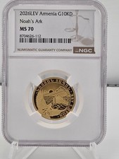 2026LEV Armenia G10KD Noah's Ark NGC MS70 1/4 oz gold coin picture