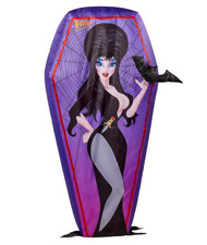 6' Halloween LED Inflatable Elvira Mistress of the Dark in Coffin Yard Decor picture