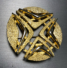 Vintage Atomic MCM Brooch/Pin  Roget  Gold/Silver Tone MCM Signed  picture