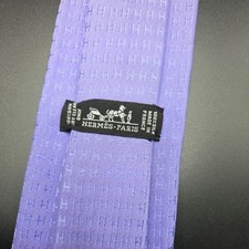Hermès Paris Made In France Purple  H Pattern Geometric 100% Silk Tie  picture
