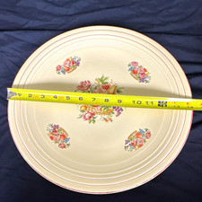 Vintage Fiesta 14 1/2 charger/chop Ceramic  plate cream multicolor flower picture