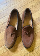 Berwick 1707 Suede Leather Loafers Tan Brown Shoes UK11.5 US12 EU46.5 Handmade picture