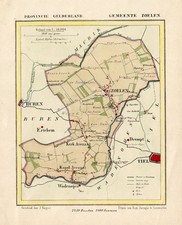 ANTIQUE MAP-NETHERLANDS-ZOELEN-GELDERLAND-KUYPER-1865 picture