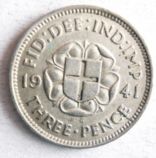 1941 GREAT BRITAIN 3 PENCE - Excellent Silver Coin -  - #3psv picture