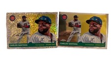2025 Topps Chrome Platinum Carlos Santana Speckle Refractors /150 Chicago Cubs picture