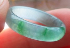 Video Certified Icy Green Natural A JADE Jadeite Circle RING USA. 7 戒指 117309 TS picture