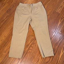 Talbots Woman Heritage Khaki Tan Straight Leg Trousers Pants 16W LK2666 picture
