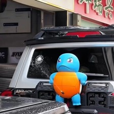 16cm Cute Anime Squirtle Car Accessory Water Spray Toy Big Size Ornament Model picture