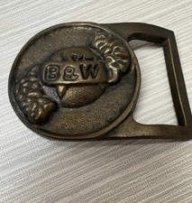 Vtg B&W Babcock & Wilcox Construction Promo Belt Buckle Logo  picture