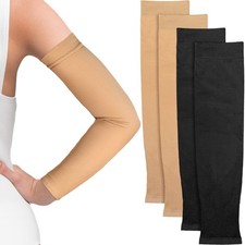 2 Pairs Full Forearm Tattoo Cover up Compression Sleeves Band Concealer Support picture