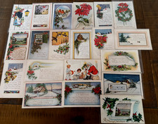 Nice ~Lot of 20~Vintage ~Antique ~*WHITNEY*~Christmas Postcards~1 Santa~s453 picture