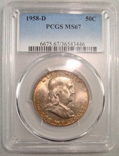 1958-D Silver Franklin Half Dollar PCGS MS67 picture