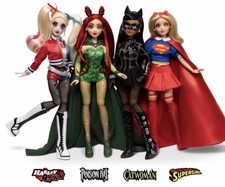 SET Jakks Pacific DC Super-Villains POISON IVY HARLEY QUINN CATWOMAN SUPERGIRL picture