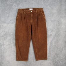 Monet Skateboards Brown Corduroy Pleated Pants Men 30 Tobacco Skate Trousers picture