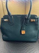 Henri Bendel RARE CARLISLE SATCHEL Teal Pebbled Leather w/COA collectible picture