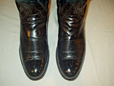 LUCCHESE Men's Black Dress Cowboy Boots Size 10D Western #L0299 Exotic Heel picture