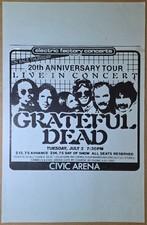 The Grateful Dead 1985 20 Year Anniversary Jerry Garcia Bob Weir Poster picture