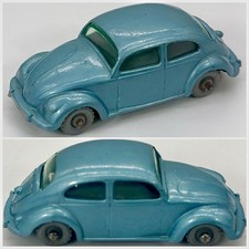 Matchbox Moko Lesney 25 Blue/Silver  Volkswagen 1200 Sedan Green Tint KT GPW Exc picture